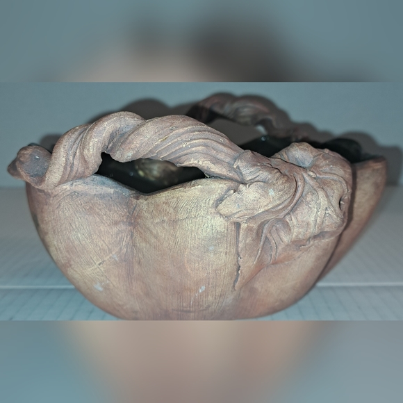 Terrafirma Ellen Evans Bowl Large Leaves & Handles 1996 Signed - Picture 4 of 12